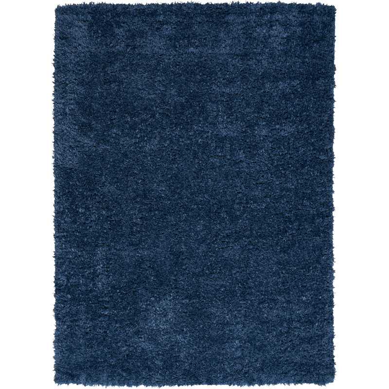 Eider & Ivory™ Lush Shag Modern Denim Blue Rug Wayfair